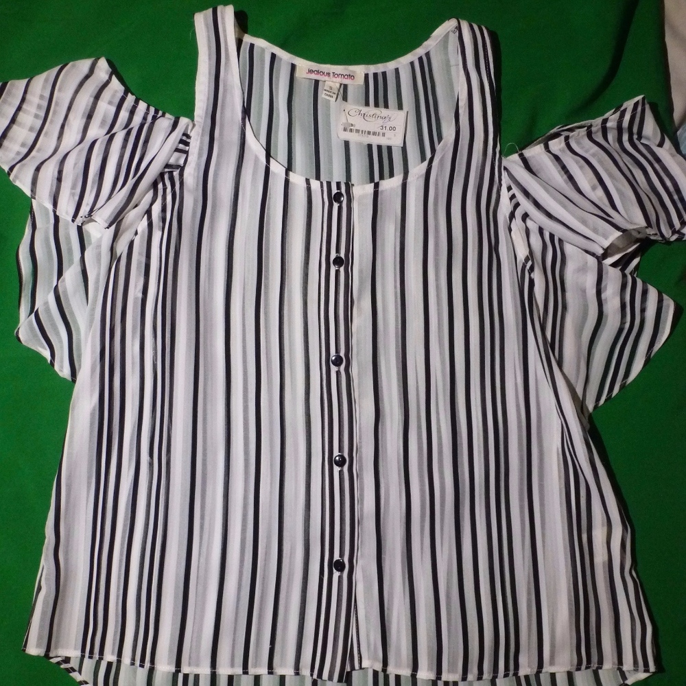 Jealous Tomato New with tag Stripe Cold shoulder